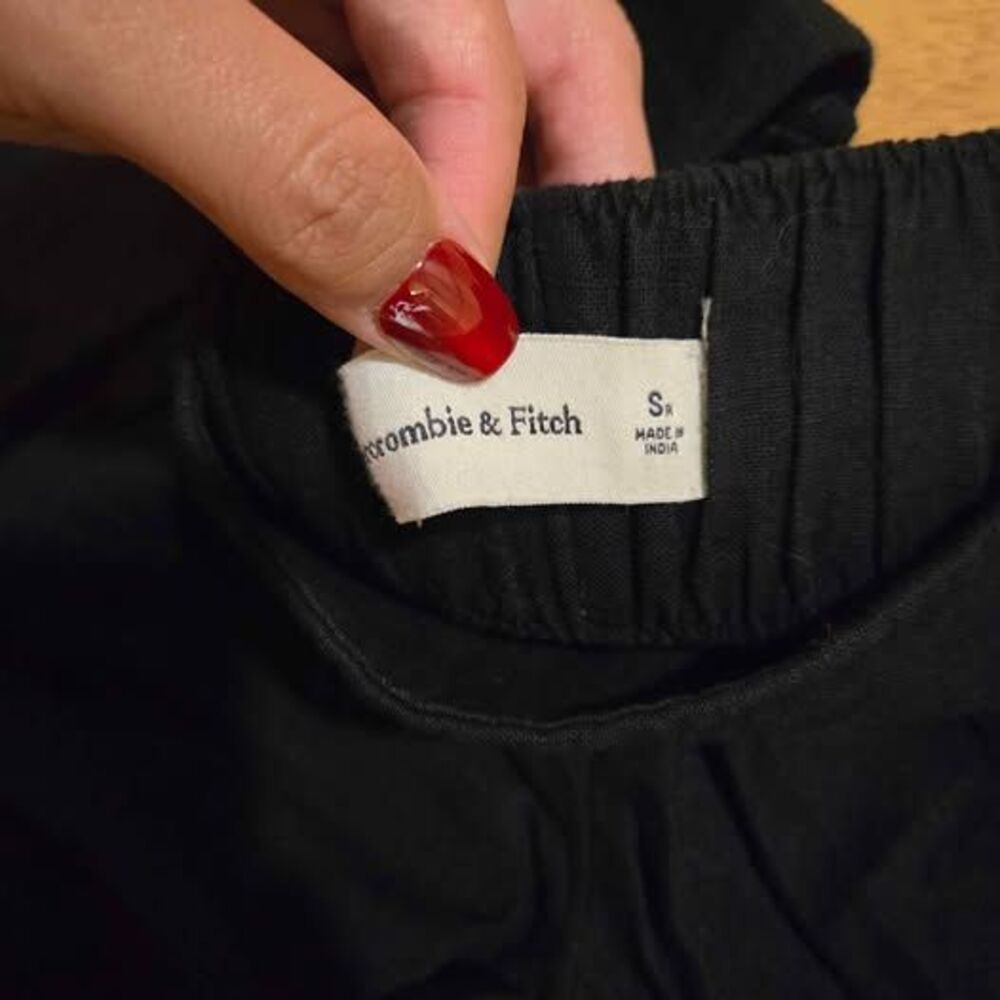 Abercrombie & Fitch Black Linen-Blend Ultra Wide-Leg Pant Ultra Wide-Leg - S - Picture 7 of 8